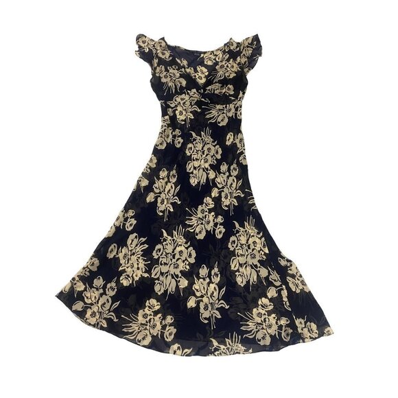 Ralph Lauren Blue Label Sheer Unlined Silk Floral Dress - 8 - Picture 1 of 11